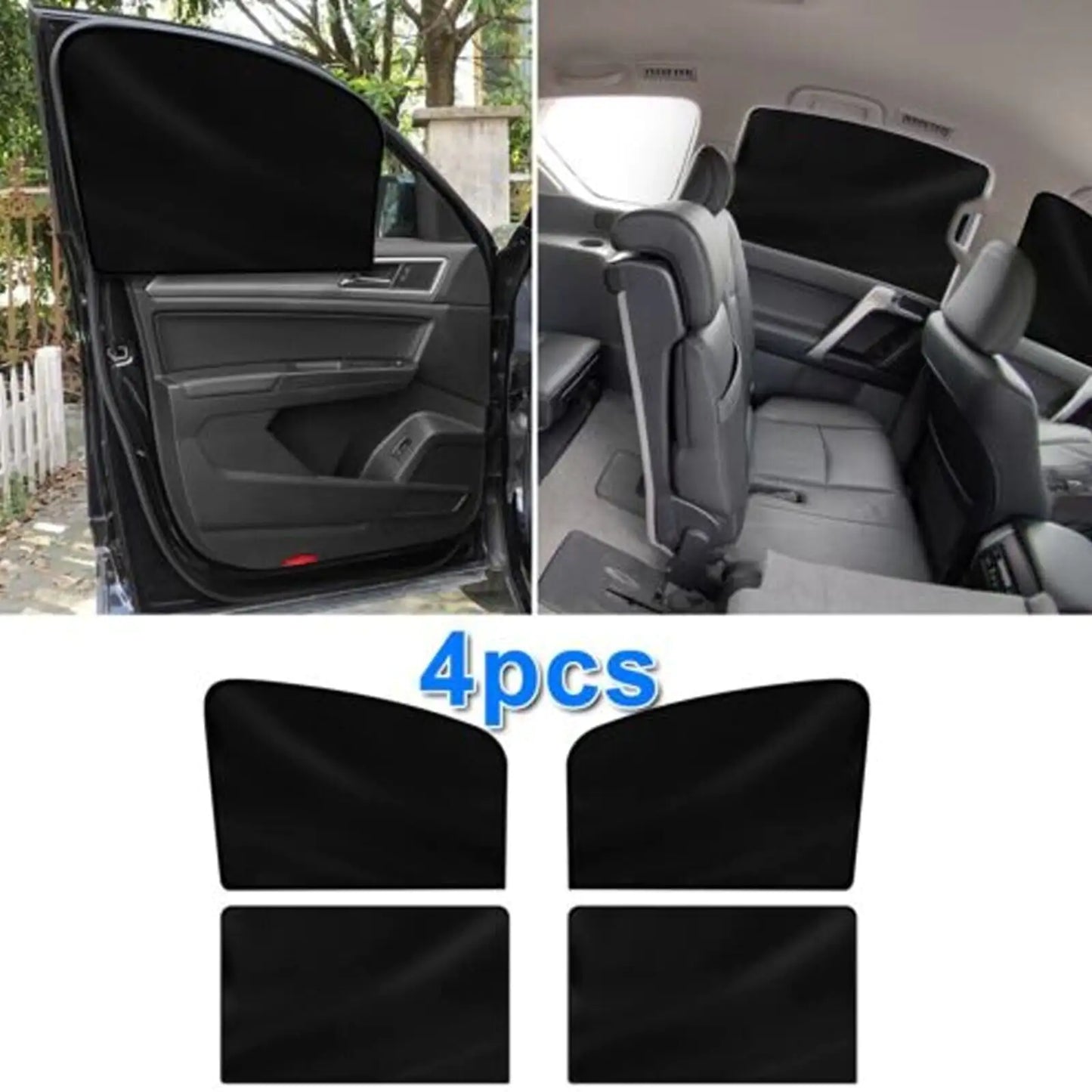 4X Magnetic Car Side Front Rear Window Sun Shade Cover Mesh Shield UV Protection